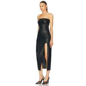 THE ATTICO Strapless Midi Dress in Black